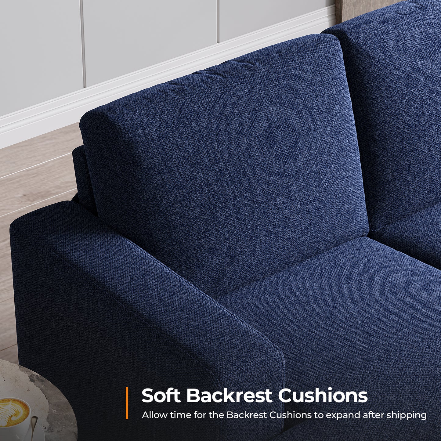3 Seater Sofa Oversize, 89" Extra Large Size Sofa Couch with Extra Deep Seats, Modern Loveseat Sofa, Comfortable Fabric, Easy to Install, for Living Room Apartment Lounge, Gray